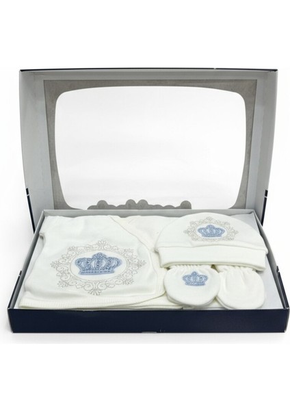 Yeni Sezon Mavi Taçlı 5'li Yenidoğan Hastane Çıkışı Seti Erkek Kız Bebek fiyatları