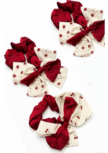 3 Adet Cici Fiyonklu Saten Simit Toka