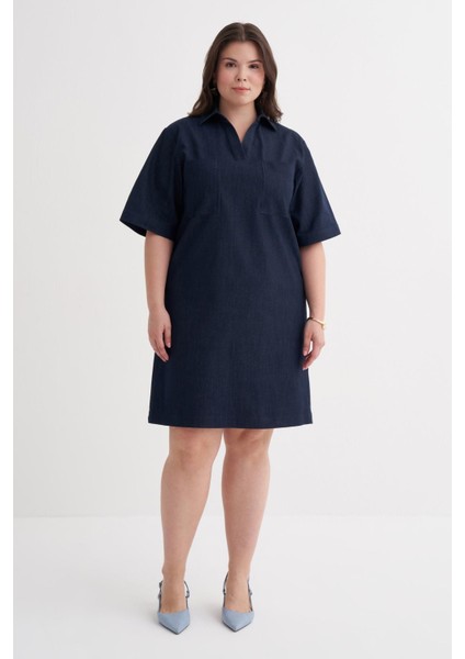 Kısa Kollu Cepli Denim Elbise fiyatları