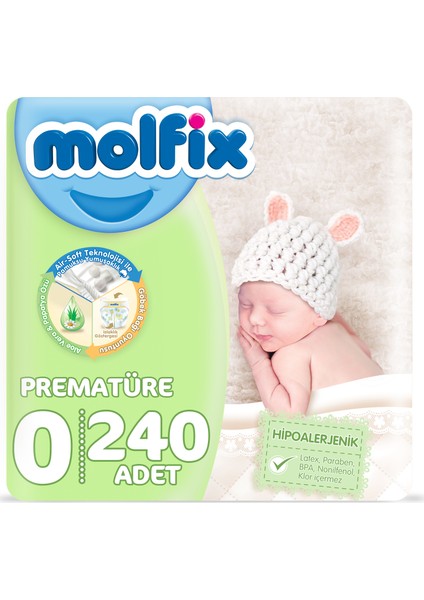 Prematüre 0 Beden Çocuk Bezi 240 Adet