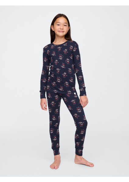 Erkek Çocuk Lacivert Organik Pamuk Desenli Pijama Takımı