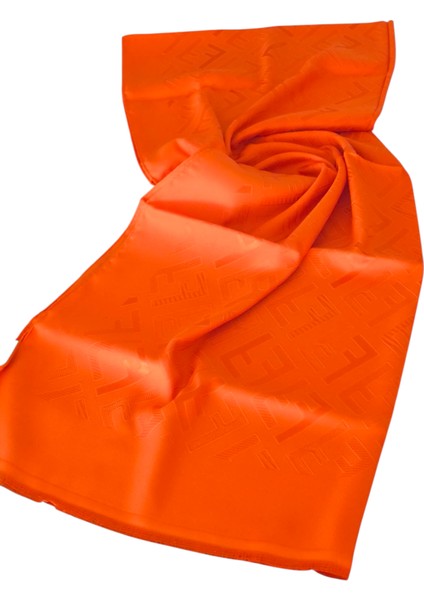 F Desen Ipek Jakarlı Şal Turuncu modelleri