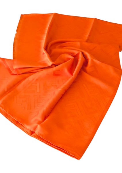 F Desen Ipek Jakarlı Şal Turuncu fırsatları