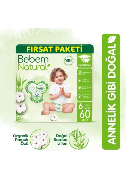 Bebek Bezi 6 Beden Ekstra Large Fırsat Paketi 60 Adet