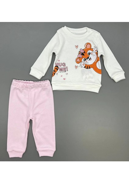 Kız Bebek Baskılı Çıt Çıtlı Alt Üst Ikili Gündelik Takım 6-18 Ay modelleri