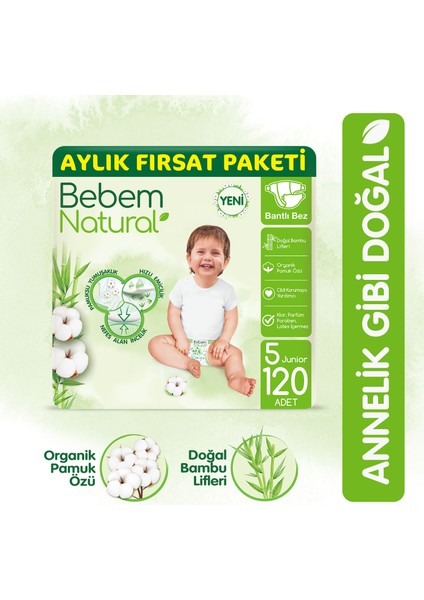 Bebek Bezi 5 Beden Junior Aylık Fırsat Paketi 120 Adet fırsatları