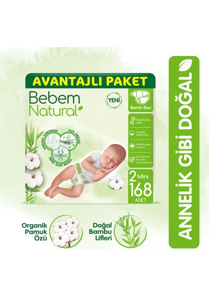 Bebek Bezi 2 Beden Mini Avantajlı Paket 168 Adet fırsatları