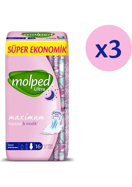 ULTRA HİJYENİK PED GECE SÜPER AVANTAJ PAKETİ 48 ADET