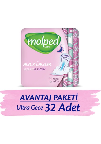 ULTRA HİJYENİK PED GECE AVANTAJ PAKETİ 32 ADET