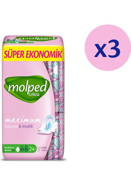 ULTRA HİJYENİK PED NORMAL SÜPER AVANTAJ PAKETİ 72 ADET