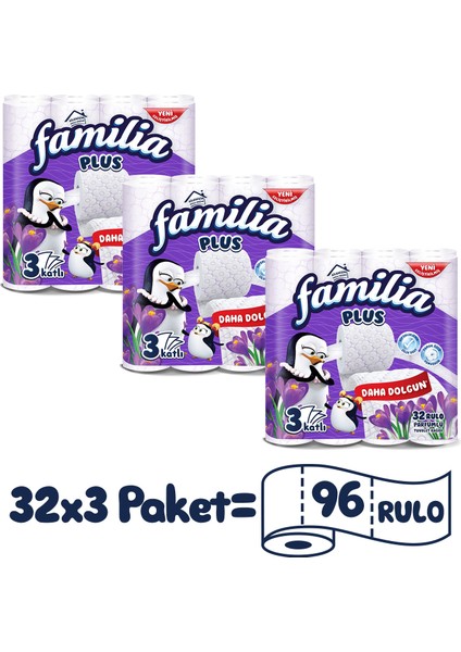 Plus Parfümlü Tuvalet Kağıdı 96 Rulo (32 Rulo x 3 Paket) fırsatları