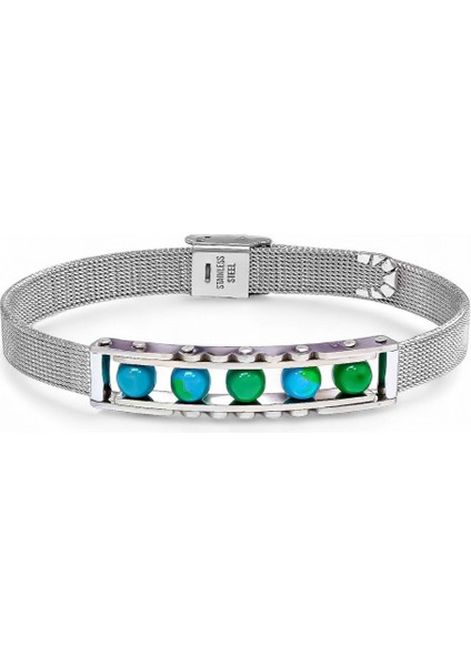 Yeşil Akik ve Paslanmaz Çelik Bileklik 9592B23D2 fırsatları