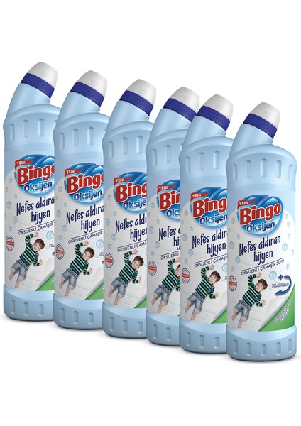 Oksijen Çamaşır Suyu 750 ml Derinlemesine Hijyen Ekonomi Paketi 6'lı