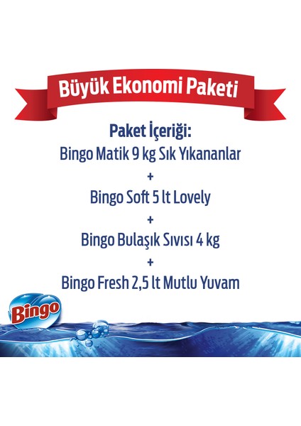 Büyük Ekonomi Paketi ; Çamaşır Yumuşatıcısı + Bulaşık Sıvısı + Yüzey Temizleyicisi Mutlu Yuvam