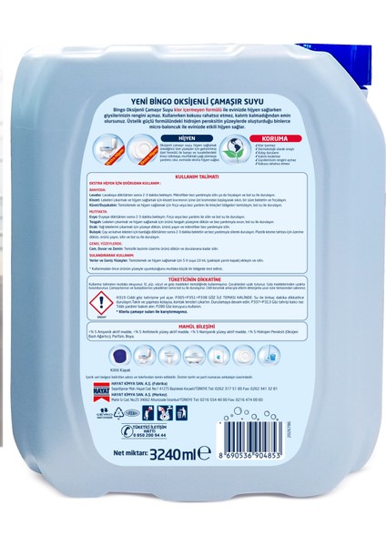 Oksijen Çamaşır Suyu 3,24 Lt Okaliptus 4'Lü