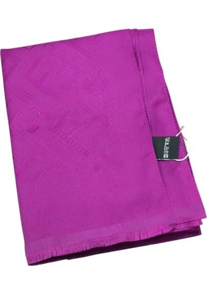 F Desen Ipek Jakarlı Şal Mürdüm