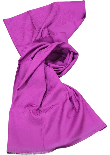 F Desen Ipek Jakarlı Şal Mürdüm fırsatları