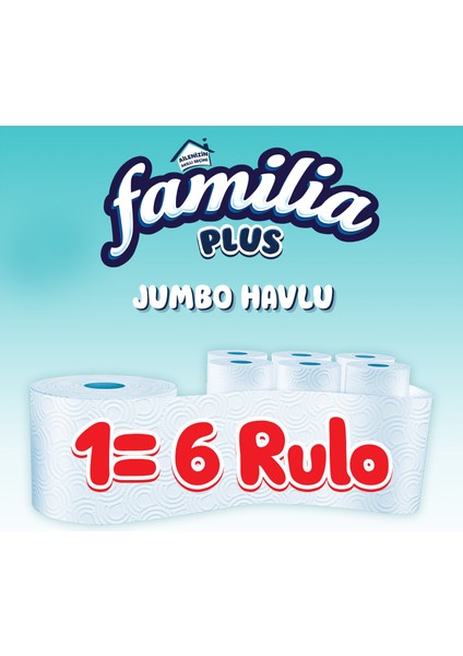 Plus Jumbo Kağıt Havlu 6'lı Dev Rulo (1=6 , 36 Rulo)