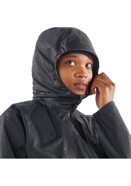 Bonatti Waterproof Kadın Siyah Koşu Yağmurluğu