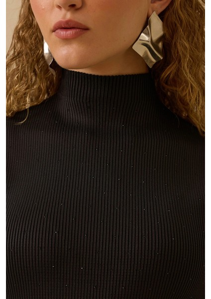 Kadın Taş Detaylı Triko Kolsuz Bluz 0027 Siyah modelleri