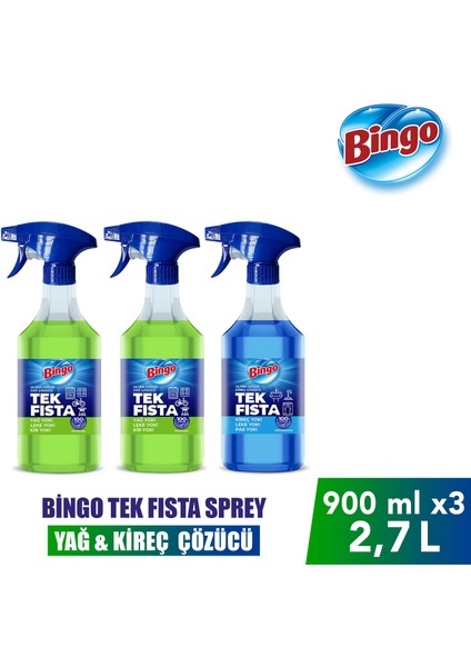 Sprey Yağ Çözücü 900 Mlx2 + Bingo Sprey Kireç Sökücü 900 Mlx1