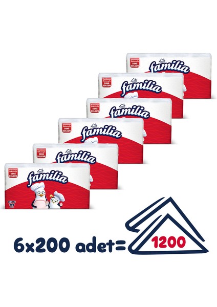200'lü Peçete (6 Paket x 200 Yaprak) fırsatları