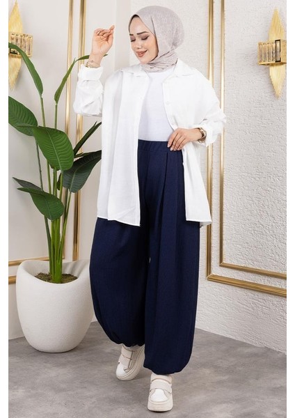 Belilastikli Şalvar Pantolon