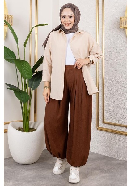 Belilastikli Şalvar Pantolon