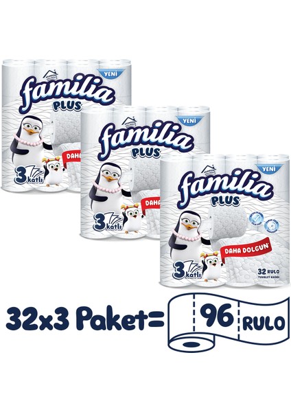 Organik Pamuk özlü Tuvalet Kağıdı 96 Rulo (32 RULO x 3 PAKET)