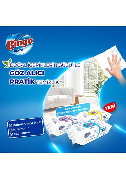 Pratik Yüzey Temizlik Havlusu Beyaz Sabun 96X3 (288 Yaprak)