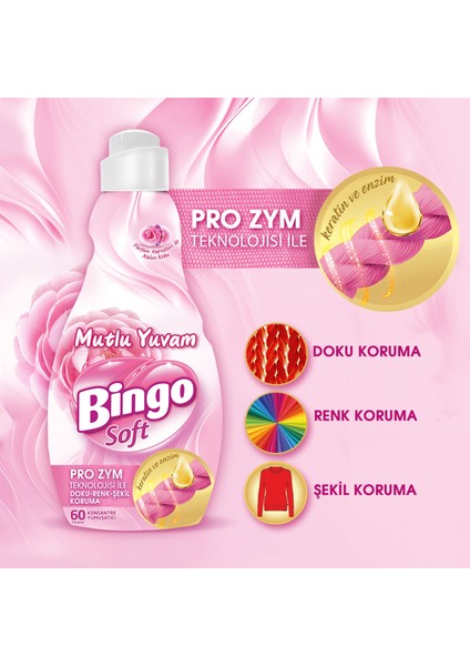 Soft Konsantre Çamaşır Yumuşatıcısı Mutlu Yuvam 1440 ml X 4 Adet