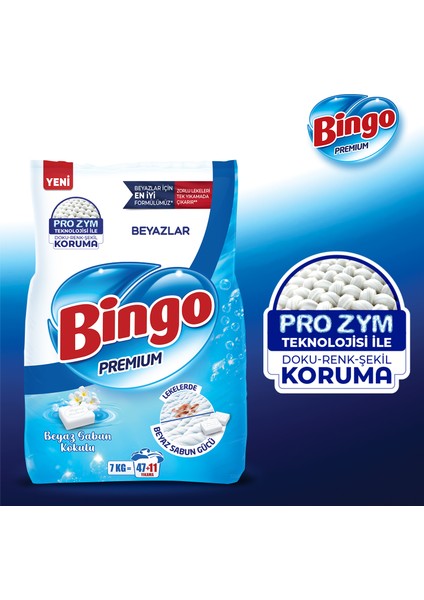 Premium Toz Çamaşır Deterjanı 7 Kg Beyaz 2'li