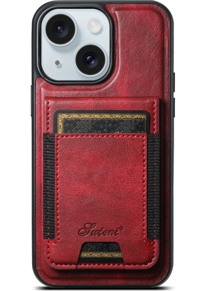 iPhone 15 Plus Kılıf H17 2-1 Manyetik Mıknatıs Kartlıklı Kapak