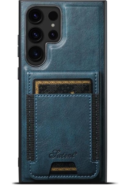 Samsung Galaxy S24 Ultra Kılıf H17 2-1 Manyetik Mıknatıs Kartlıklı Kapak