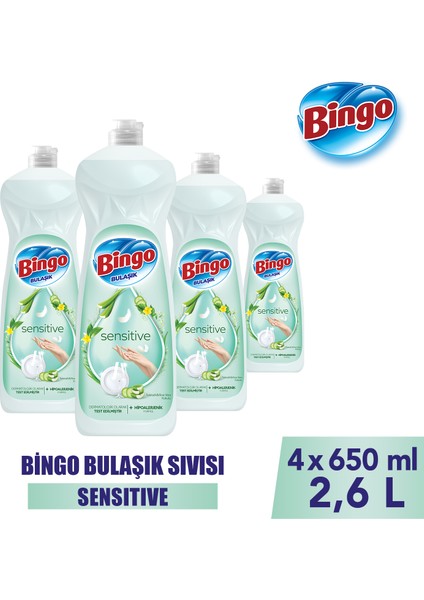 Sıvı Elde Bulaşık Deterjanı Sensitive 650ML x 4 Adet fırsatları