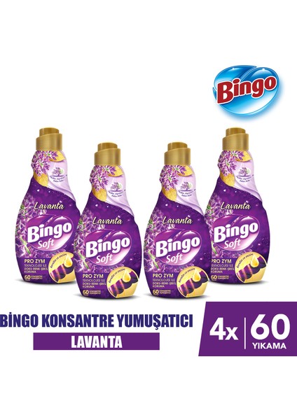 Soft Konsantre Çamaşır Yumuşatıcısı Lavanta 1440 ml X 4 Adet