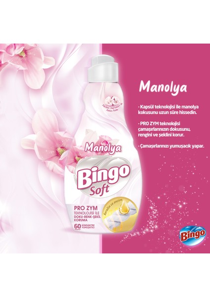 Soft Konsantre Çamaşır Yumuşatıcısı Manolya 1440 ml X 4 Adet
