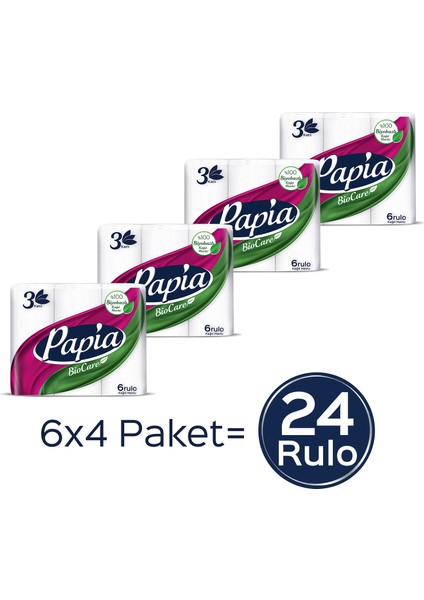 Biocare Kağıt Havlu 24 Rulo (6 Rulo x 4 Paket)
