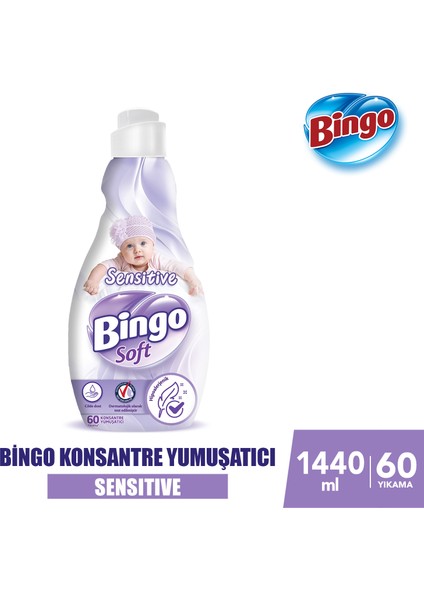 Soft Konsantre Çamaşır Yumuşatıcısı Sensitive 1440 ml X 4 Adet