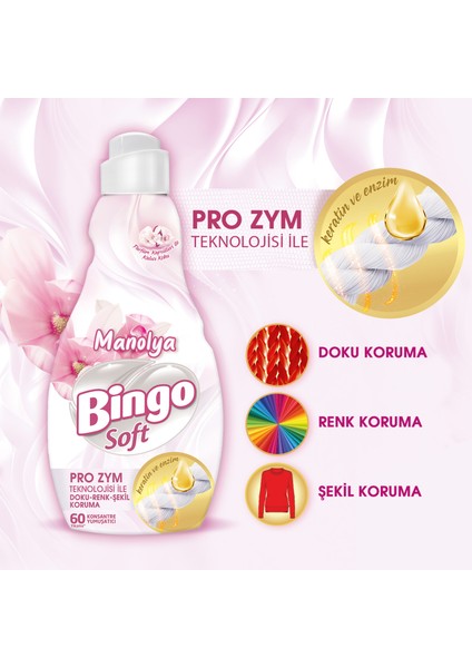 Soft Konsantre Çamaşır Yumuşatıcısı Manolya 1440 ml X 6 Adet
