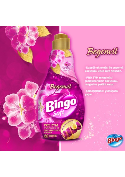 Soft Konsantre Çamaşır Yumuşatıcısı Begonvil 1440 ml X 6 Adet