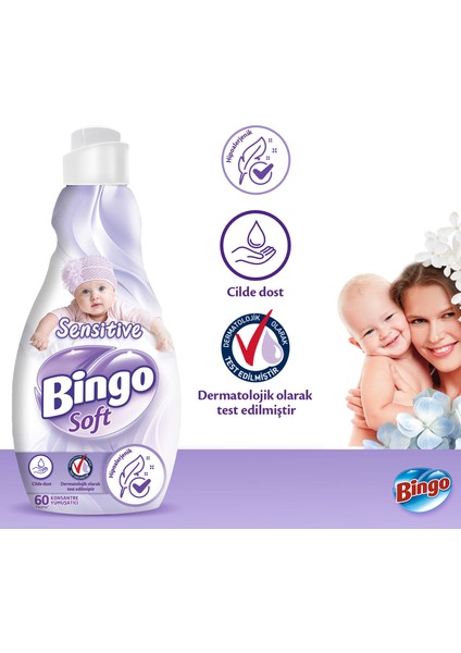 Soft Konsantre Çamaşır Yumuşatıcısı Sensitive 1440 ml X 4 Adet