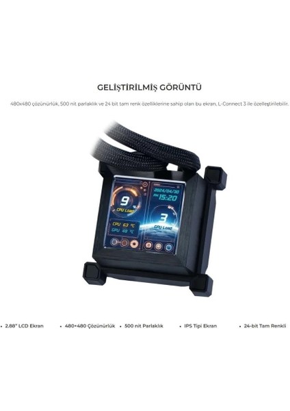 Lıan Lı Hydro-Shıft LCD Performance 360MM LGA1700/1851P/AM5 Soket Siyah Işlemci Sıvı Soğutucu G89.GHSLCD36SB.00 fırsatları