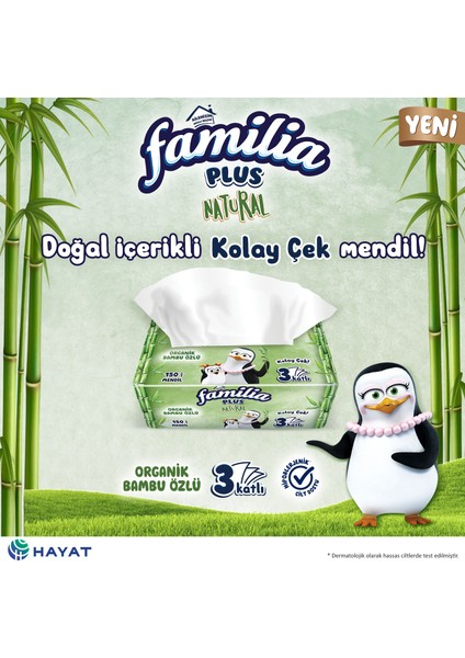 Plus Natural Çek Al Mendil 150LI (18 Paket x 150 Yaprak)