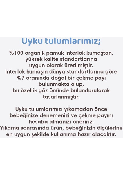 Organik Animals Uyku Tulumu Natural