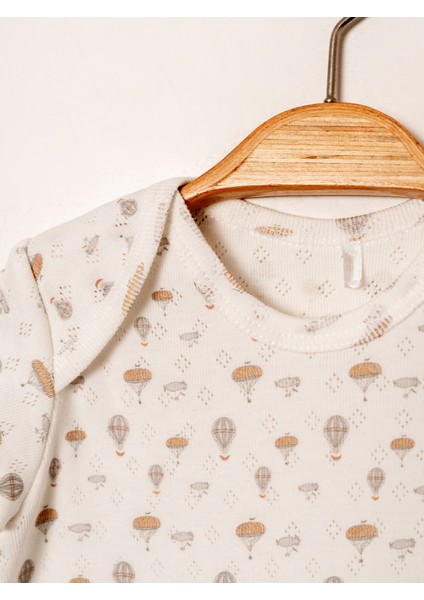 Jakarlı Baskılı Patiksiz Bebek Tulum - 3-24 Ay fırsatları