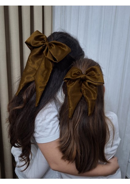 Kadın 3’lü Fiyonk Saç Tokası Seti + Scrunchie Hediyeli - Latte Ruhu fiyatları