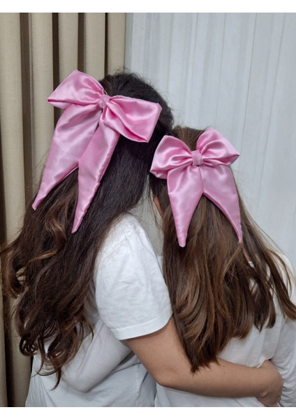 Kadın 3’lü Fiyonk Saç Tokası Seti + Scrunchie Hediyeli - Şeker Pembesi fiyatları