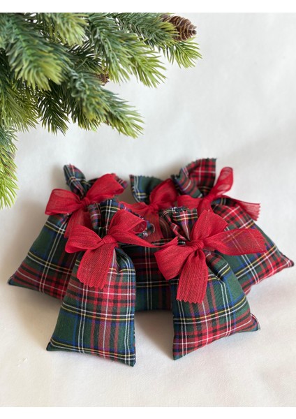 5 Adet Lavanta Kesesi Yılbaşı Hediyelik Ekoseli