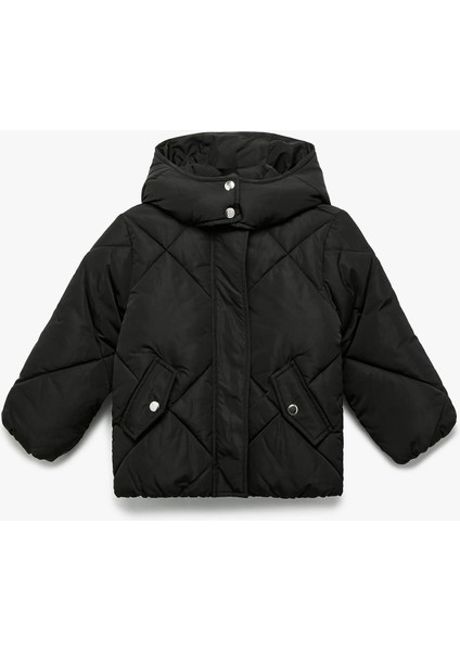 Kız Bebek Uzun Kollu Cepli Kapitone Kapşonlu Mont 6WMG00003AW
